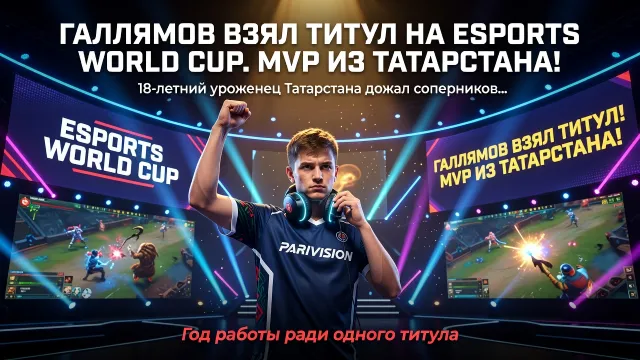 Галлямов взял титул на Esports World Cup. MVP из Татарстана!